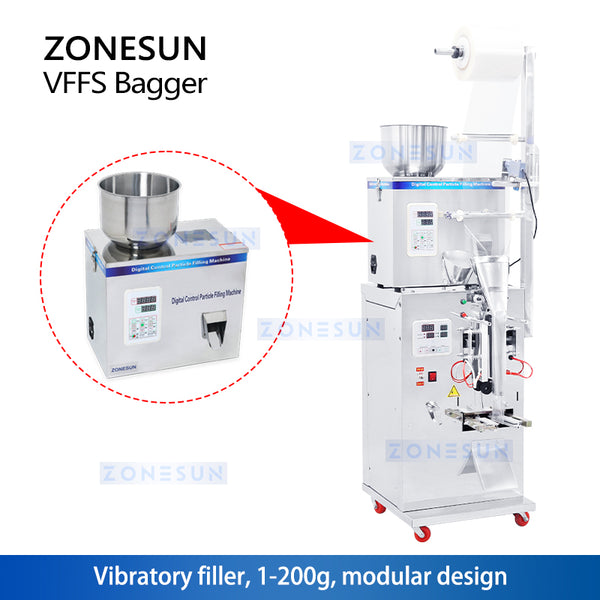 ZONESUN ZS-GZ200 Automatic Grain Filling and Sealing Machine 3 Side Seal with Printer