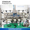 ZONEUSN ZS-FALU3 Thick Paste Sauce Bottle Unscrambler Washer Filling Capping Labeling Machine