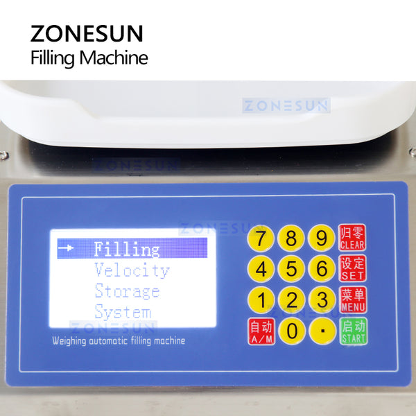 ZONESUN 5-1000g Semi Automatic Diaphragm Pump Weighing Filling Machine ZS-M1080S