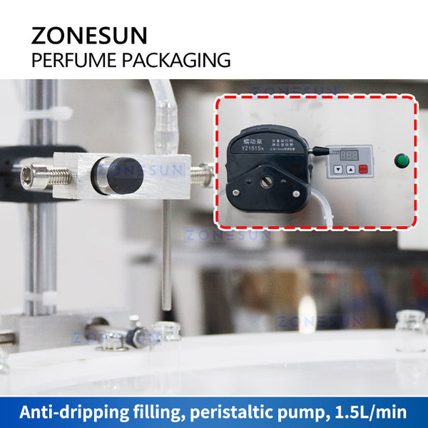 ZONESUN ZS-AFC7C Perfume Sample Bottle Filling Pressing Machine with Bowl Feeder