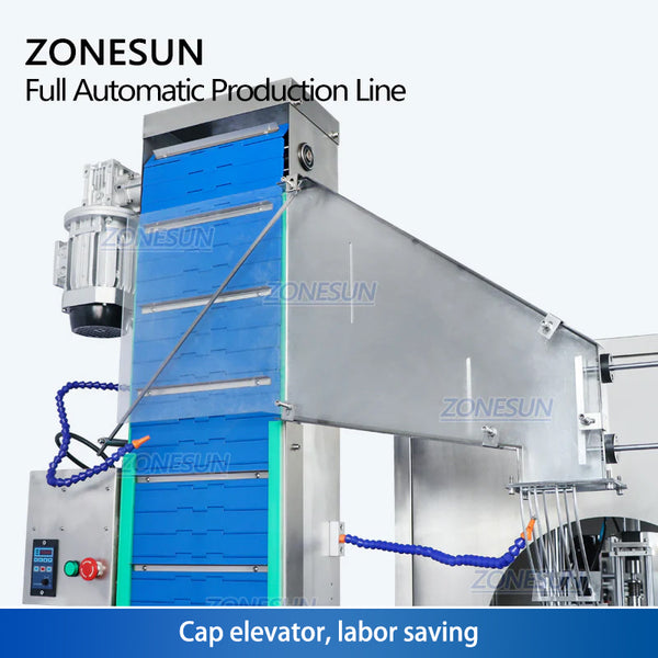 ZONESUN ZS-FAL180X2 Automatic F-style Bottle Servo Filling and Capping Machine With Cap Feeder