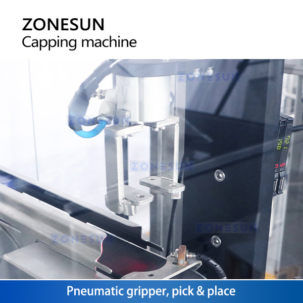 ZONESUN Automatic Jerrycan F-style bottle Capping Machine with Cap Elevator ZS-XG441F