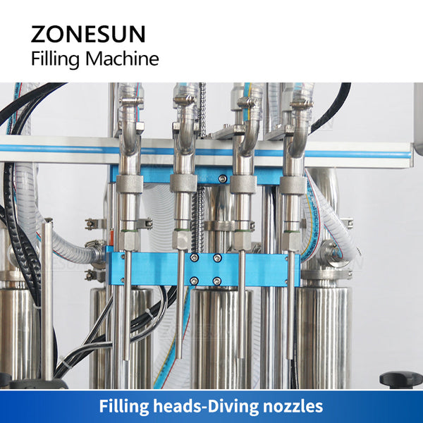 ZONESUN Automatic 4 Nozzles Servo Piston Pump Liquid Filling Machine ZS-SV4HS