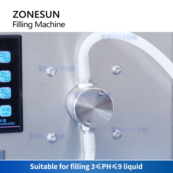 ZONESUN ZS-MPYT250C Automatic Magnetic Pump Liquid Filling Machine With Conveyor