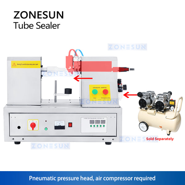 ZONESUN Ultrasonic Plastic Tube Sealing Machine Soft Hose Sealer ZS-QDFW125S