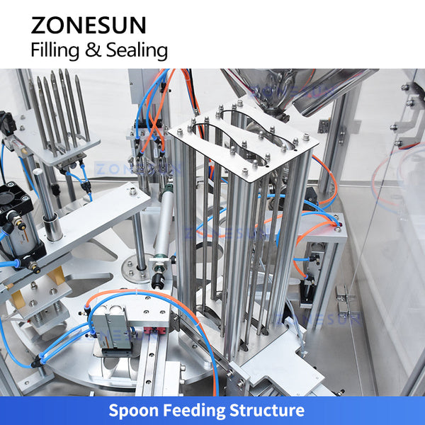 Zonesun ZS-FSHS20 Honey Spoon Filling Sealing Machine Monoblock Packaging Machine