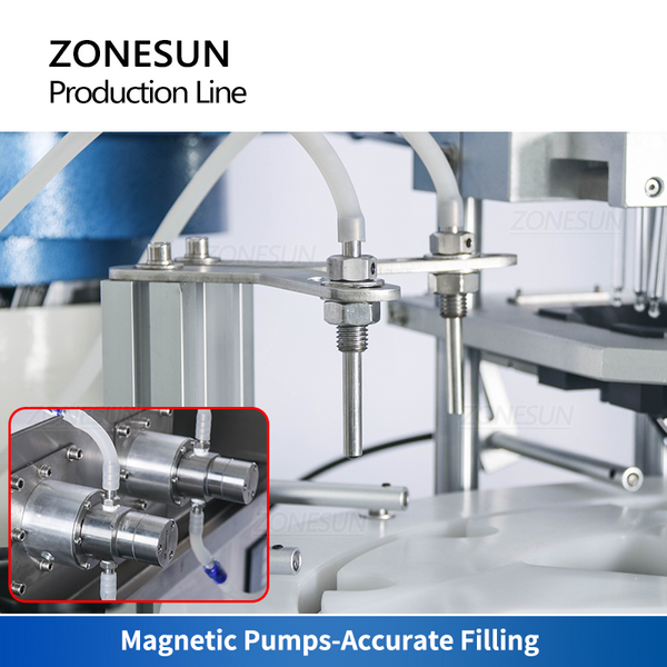 ZONESUN ZS-FAL180Z2 Magnetic Pump Liquid Filling Capping Round Bottle Labeling Machine With Bottle Unscrambler