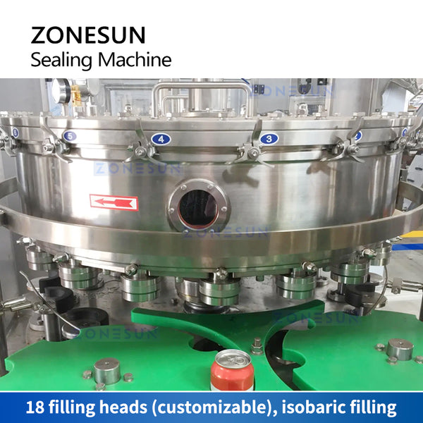 ZONESUN Automatic Beer Canning Line Tin Can Filling and Sealing Machine ZS-CFS18-4