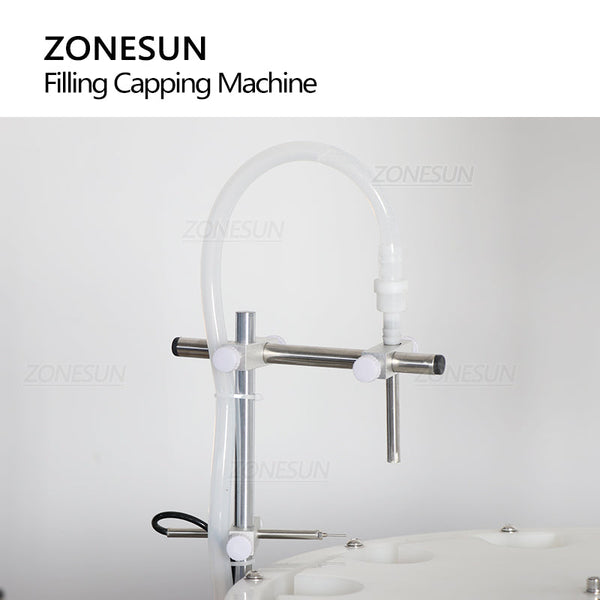 ZONESUN ZS-AFC1S Automatic Liquid Filling Capping Machine with Turntable Conveyor Magnetic Pump