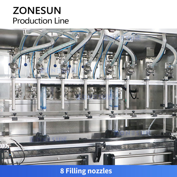 Zonesun ZS-FAL180Z10 Servo Filling Production Line F-stype Capper Bottleing Line