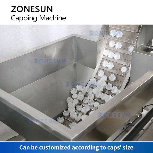 ZONESUN Automatic Metal Lug Cap Twist Off Capper Bottle Capping Machine with Cap Feeder ZS-XG440T2