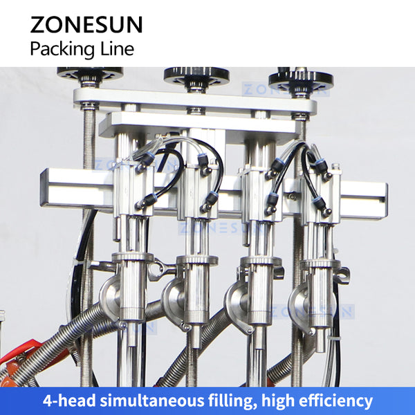 ZONESUN Four Piston (thermal insulation) Paste Filling Capping Labeling Machine ZS-FAL180D9