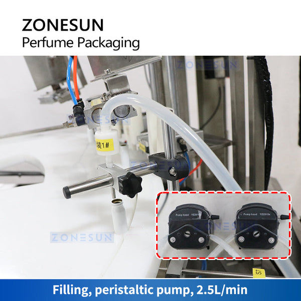 ZONESUN ZS-AFC21 Automatic Perfume Peristaltic Pump Liquid Filling Capping Machine