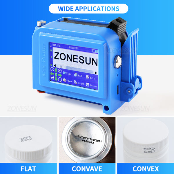 ZONESUN Handheld Inkjet Printer Portable Date Coding Machine ZS-DC1