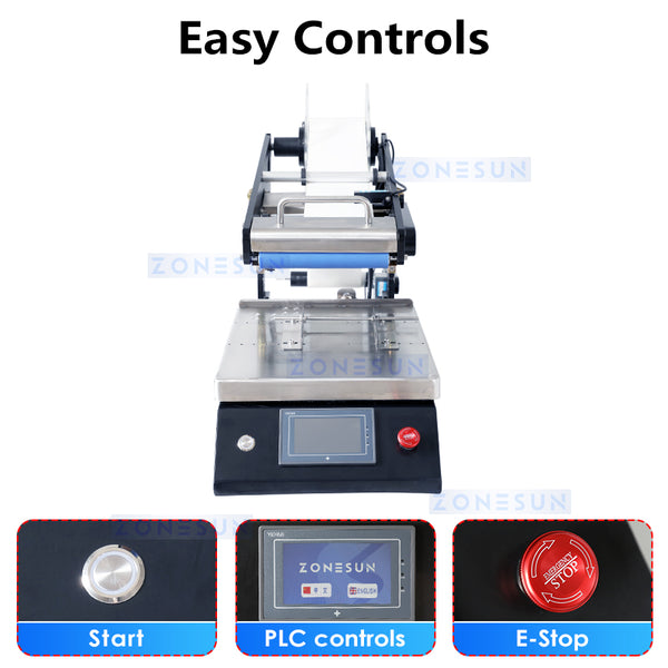 ZONESUN Flat Surface Label Applicator Square Bottle Labeling Machine ZS-TB4