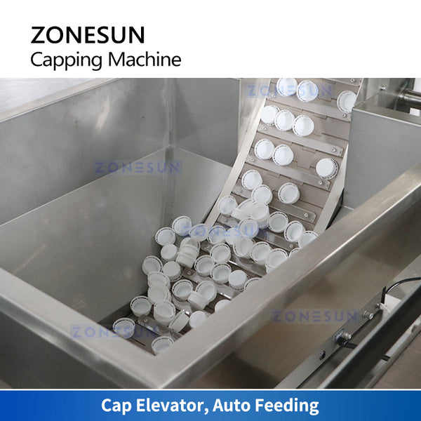 ZONESUN ZS-XG440T Automatic Servo Motor Capping Machine with Cap Feeder