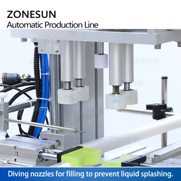 ZONESUN ZS-FAL180R3 4 Heads Servo Liquid Filling Capping Labeling Machine Square Flat Bottle