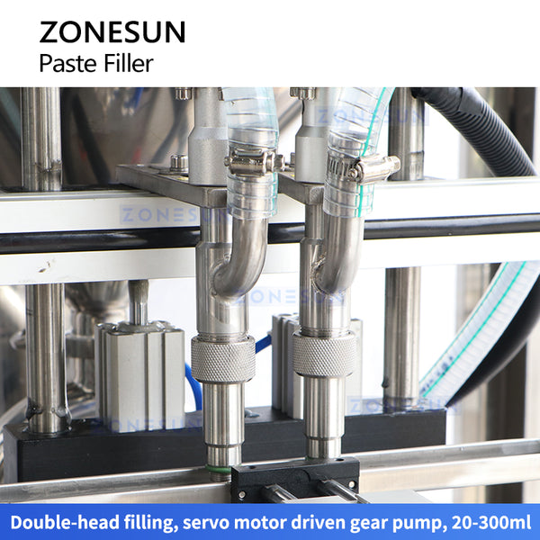 ZONESUN Automatic 2 Head Servo Gear Pump Filling Machine ZS-GPSV2