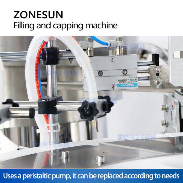 ZONESUN Squeeze Bottle Filling and Capping Machine Peristaltic Pump Filler ZS-AFC33