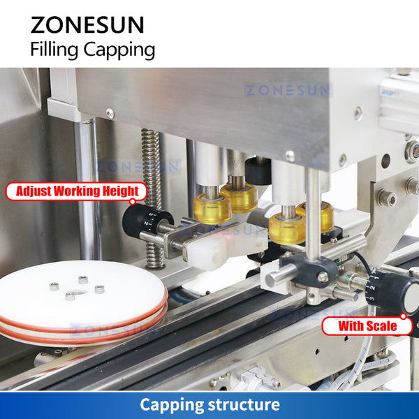 ZONESUN ZS-DTFC4Y Automatic 4 Nozzles Magnetic Pump Filling and Capping Machine