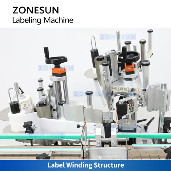 ZONESUN ZS-TB822R Automatic Round Bottle Neck and Body Wraparound Labeling Machine