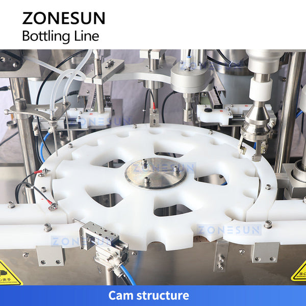 ZONESUN ZS-FAL180V3 Inner Plug Outer Cover Filling Capping Labeling Bottling Line