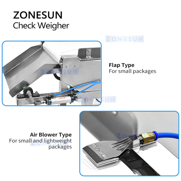 ZONESUN Pouch Bag Carton Bottle Weight Detection Machine ZS-CW500