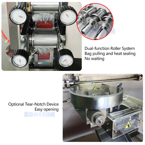 ZONESUN ZS-LX120 High Speed Sauce Filling Sealing Packaging Machine