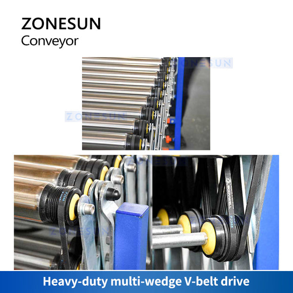 ZONESUN ZS-FCV600 Flexible Extendable Roller Conveyor V Belt