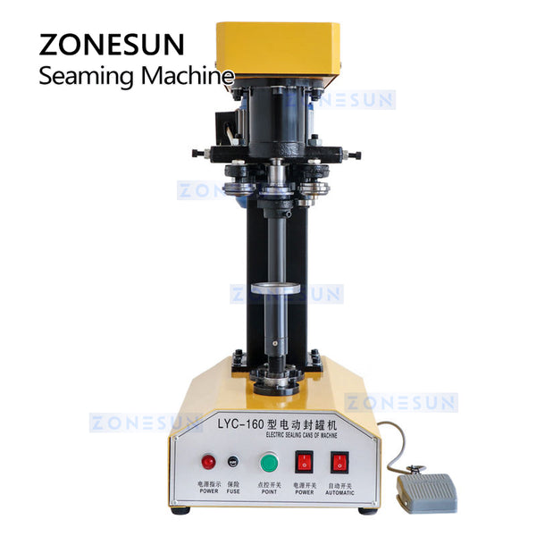 ZONESUN 39-150mm Canned Plastic Seamer Tinplate Ring-pull Can Sealing Machine ZS-LYC160