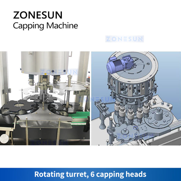 ZONESUN ZS-XGFX-6G Automatic High Speed Rotary Capping Machine