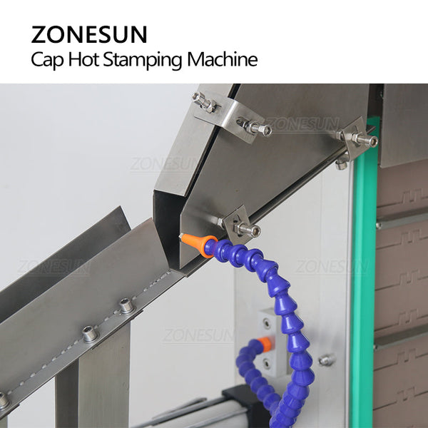 ZONESUN ZS-819R2A Pneumatic Bottle Cap Hot Stamping Machine with Cap Feeder