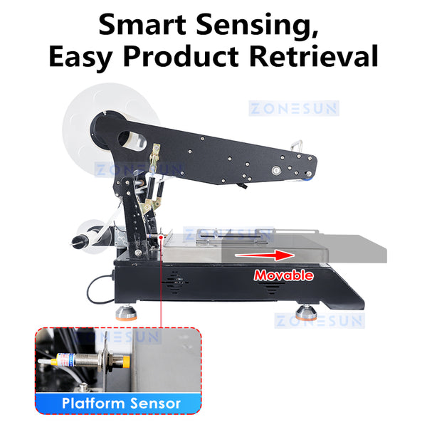 ZONESUN Flat Surface Label Applicator Square Bottle Labeling Machine ZS-TB4