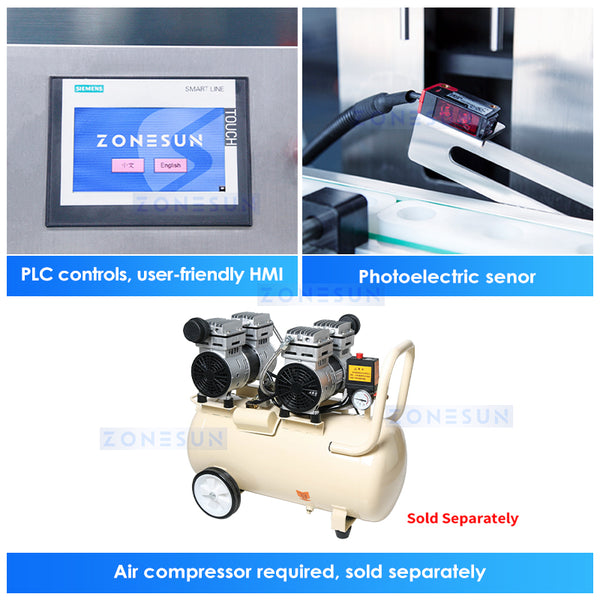 ZONESUN Desktop Monoblock Magnetic Pump Filling and Capping Machine ZS-DTFC4