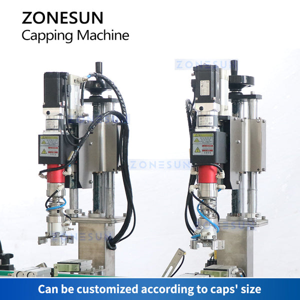 ZONESUN Automatic Metal Lug Cap Twist Off Capper Bottle Capping Machine with Cap Feeder ZS-XG440T2