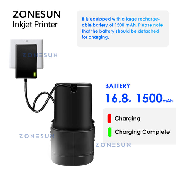 ZONESUN Handheld Portable 5cm QR Barcode Multilingual Inkjet Printing Machine ZS-HIP508