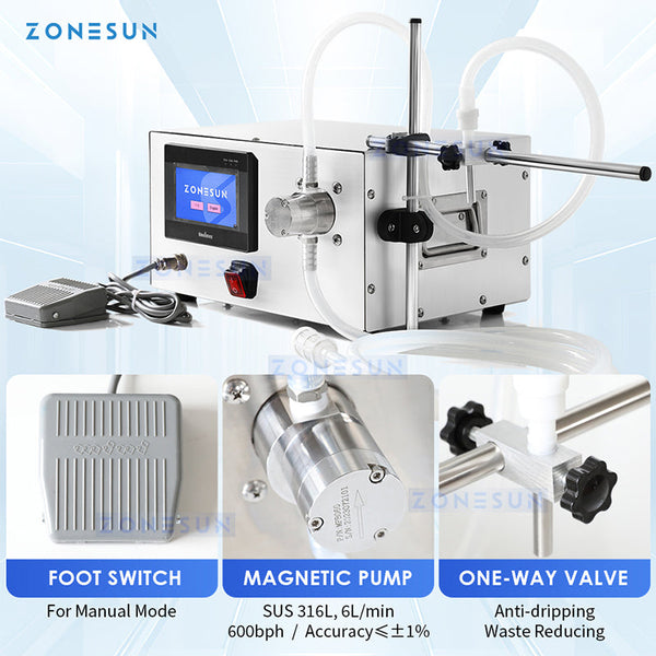 ZONESUN ZS-MPZ1 6L Semi Automatic Magnetic Pump Liquid Filling Machine