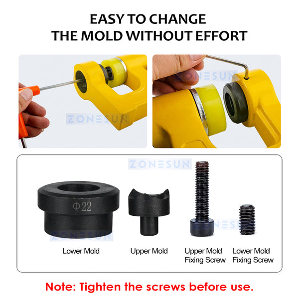 ZONESUN 6T Hole Puncher  Easy Change Mold ZS-SYD