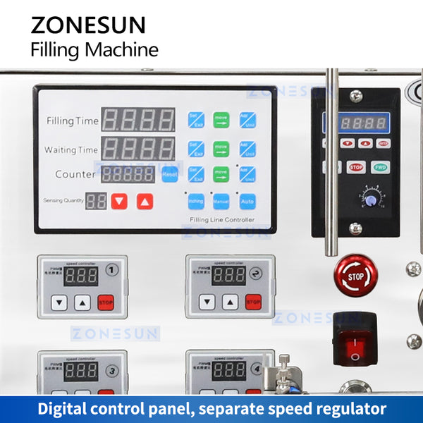 ZONESUN ZS-DTMP4D Automatic Magnetic Pump 4 Nozzles Lifting Filling Machine