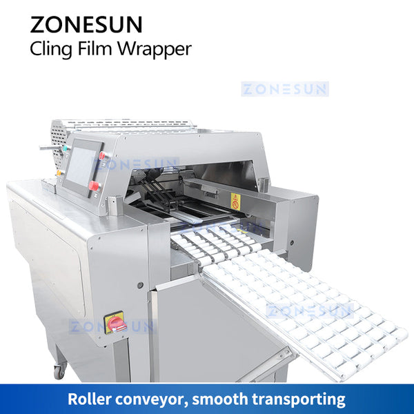 ZONESUN Automatic Food Tray Wrapper Cling Film Wrapping Machine  ZS-CW25