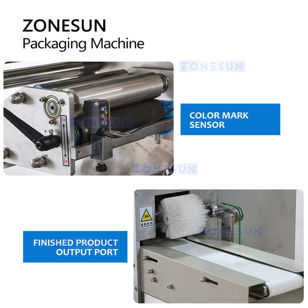 ZONESUN ZS-HYS350U Horizontal Automatic Bag Sealing Packaging Machine with Material Unscrambler