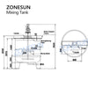 ZONESUN Anti-corrosive Polypropylene PP Mixing Tank ZS-PPMT1500L