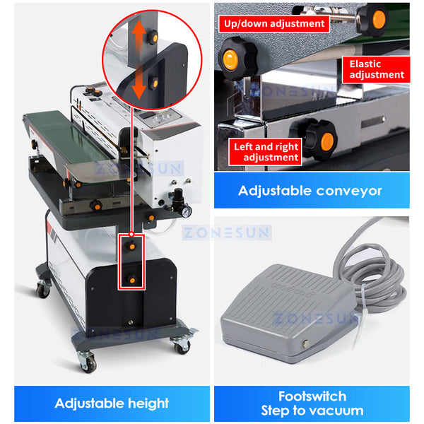 ZONESUN ZS-FK1080B Horizontal Vacuum Gas Flush Sealing Machine