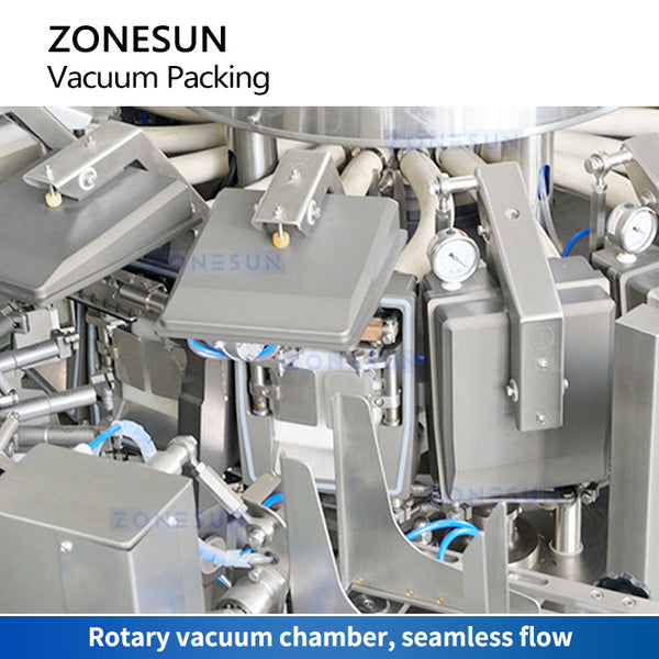 ZONESUN Automatic Rotary Filling Vacuum Sealing Packaging Machine ZS-VPM16