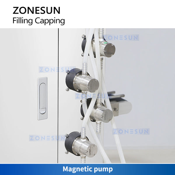 ZONESUN ZS-DTFC4Y Automatic 4 Nozzles Magnetic Pump Filling and Capping Machine