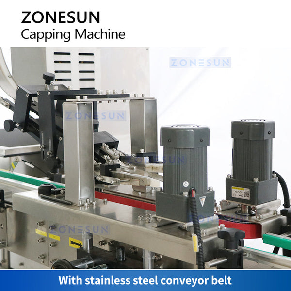 ZONESUN Automatic Metal Lug Cap Twist Off Capper Bottle Capping Machine with Cap Feeder ZS-XG440T2