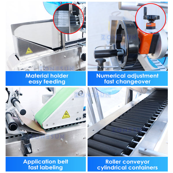 ZS-TB823 Automatic Horizontal Wrap Around Labeler Tube Bottle Labeling Machine