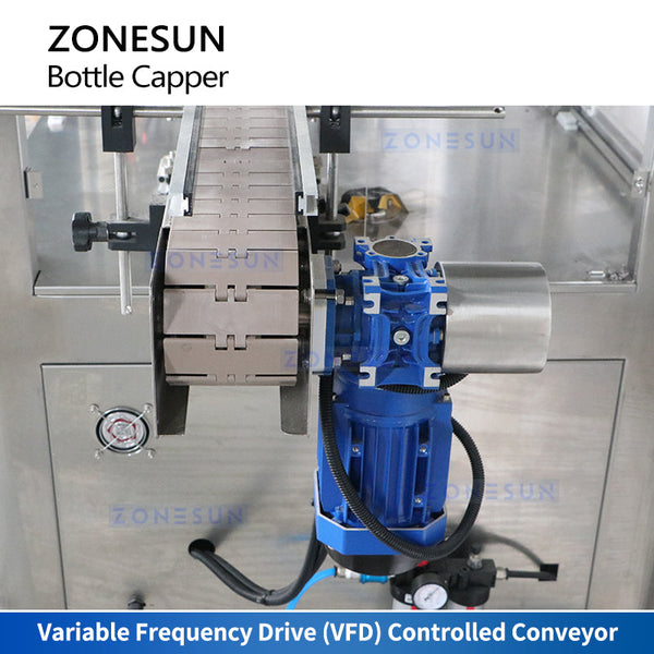 Zonesun ZS-XG23 Automatic Continuous Motion Capping Machine with Cap Feeder