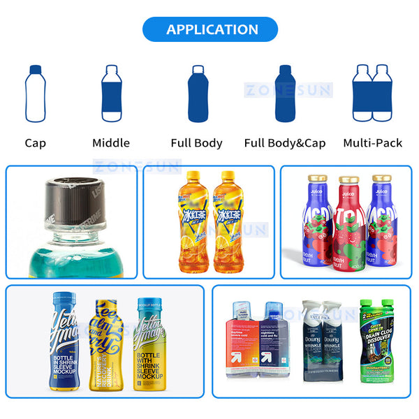 ZONESUN ZS-STB150R Automatic Magnetic Pump Liquid Filling Capping Sleeve Lableling Shrinking Production Line