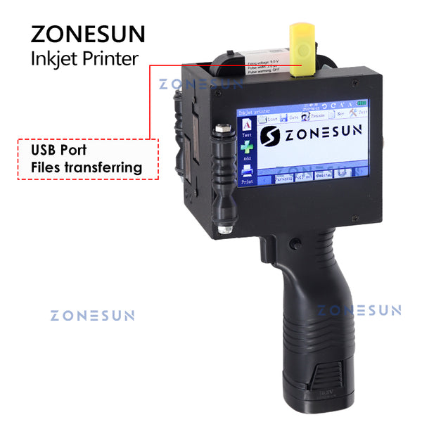 ZONESUN Handheld Portable 5cm QR Barcode Multilingual Inkjet Printing Machine ZS-HIP508